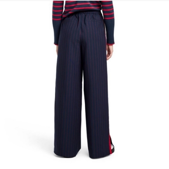 La Ligne for Target Side Stripe Wide Leg Plus Size Trousers Navy/Red 1X - Picture 7 of 11